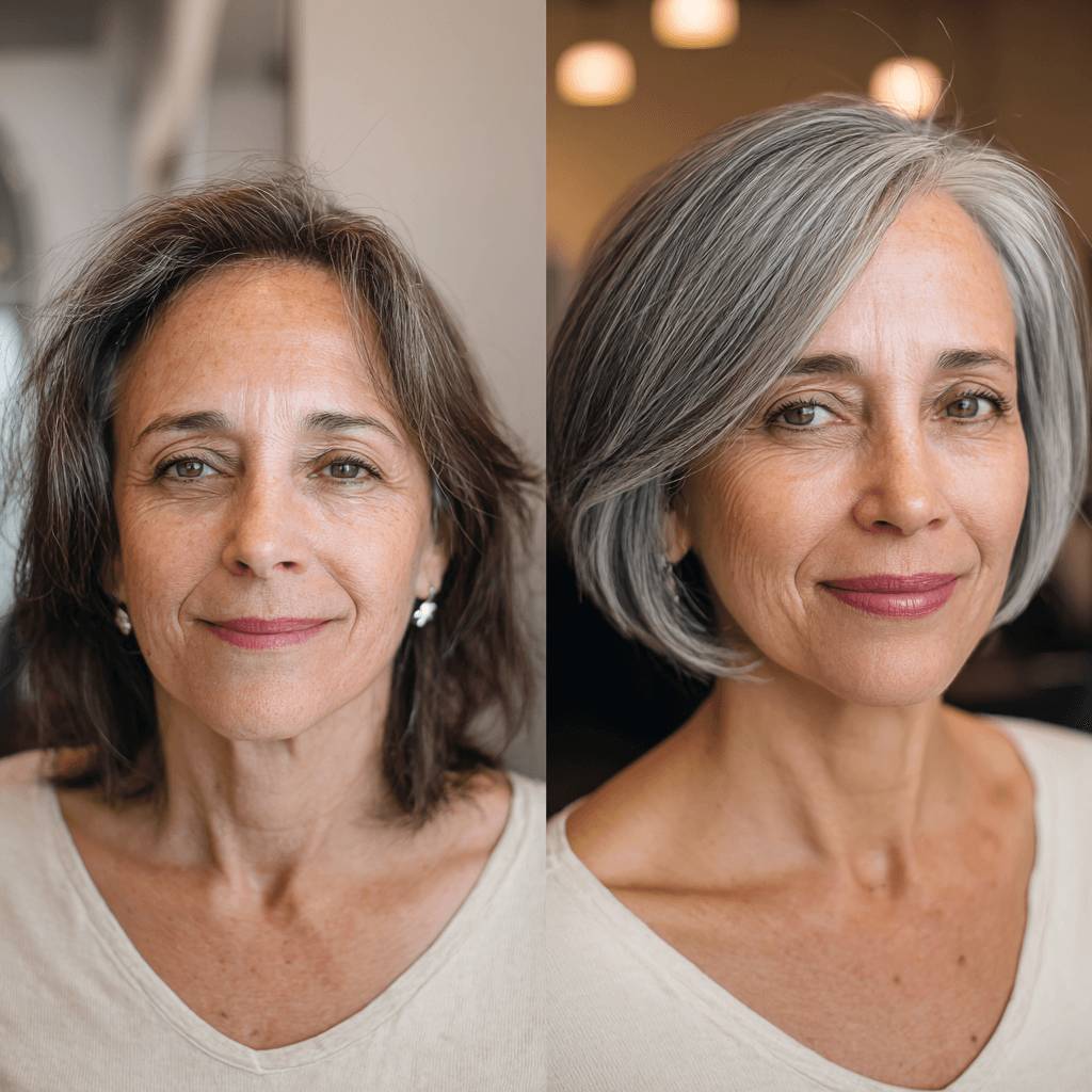 Elegant Silver Bob with Subtle Layers