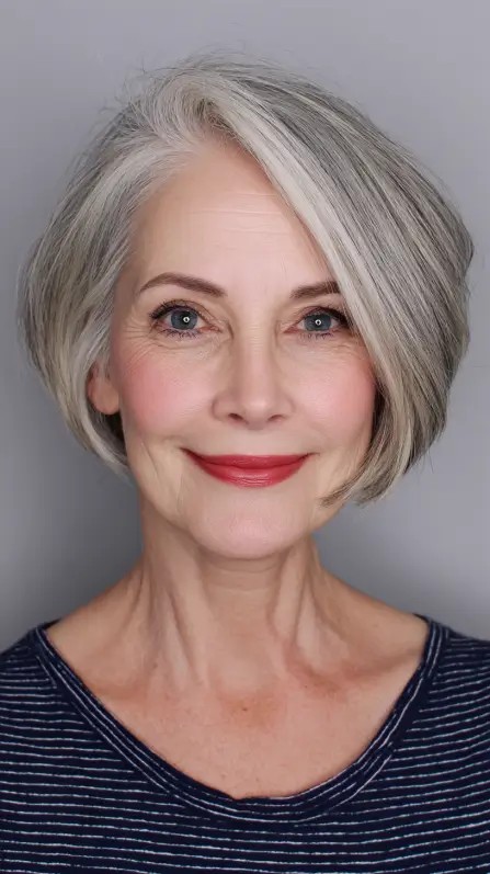 Elegant Textured Bob with Side-Swept Layers