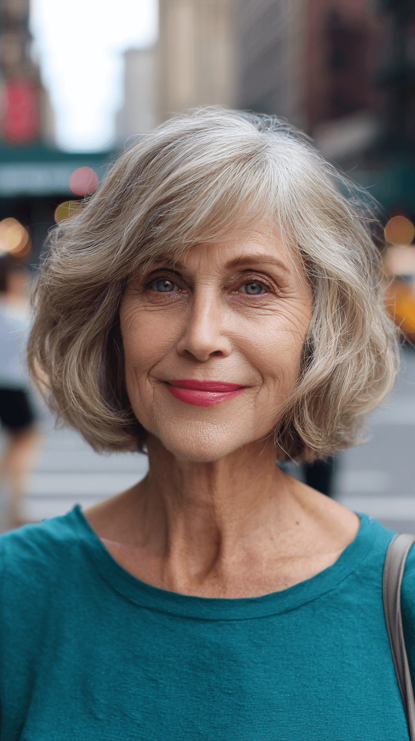 Lightly Textured Frayed Bob with Natural Movement