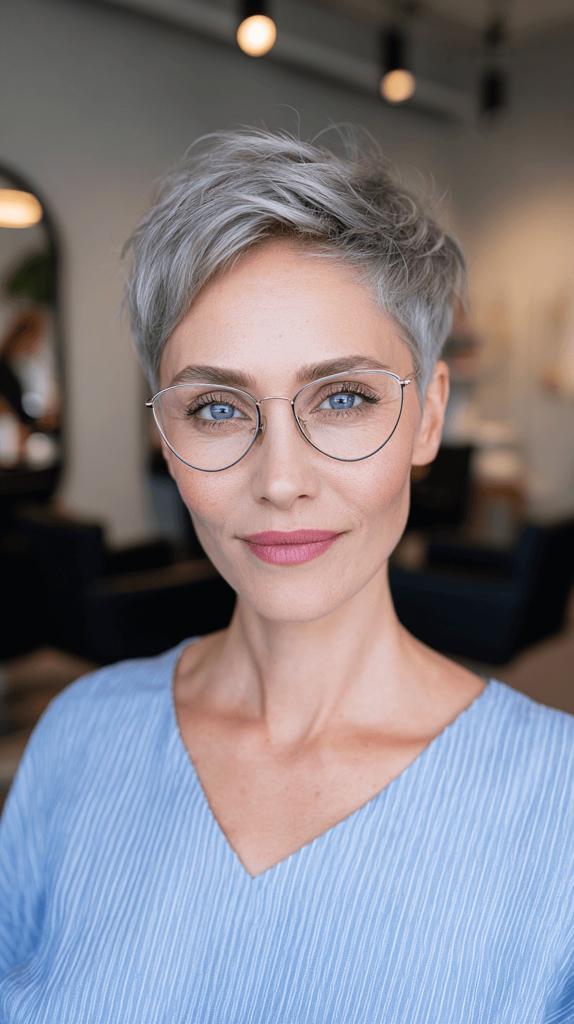 Modern Effortless Pixie Cut with Silver Undertones