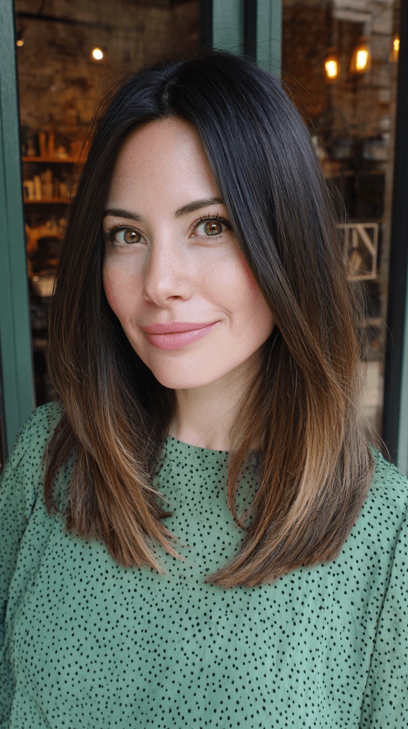 Modern Long Cut with Subtle Ombre Effect