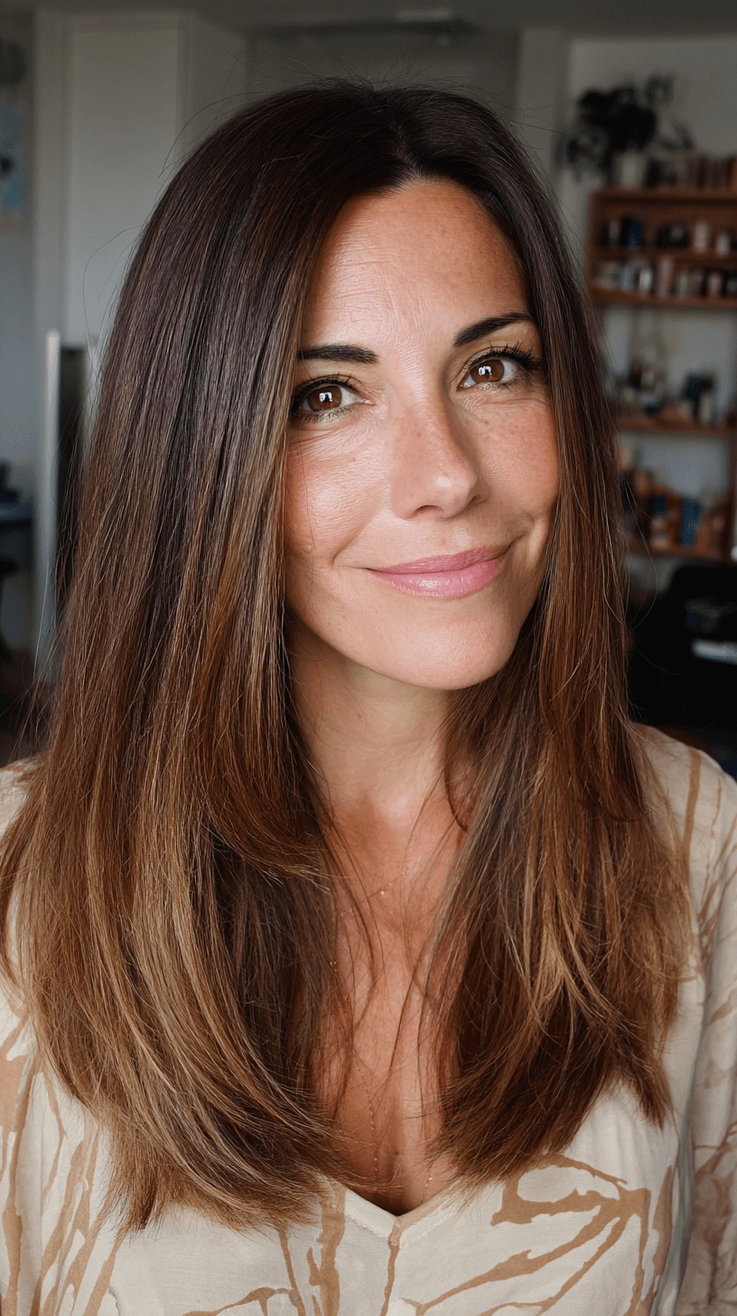 Modern Long Layered Cut with Gentle Movement