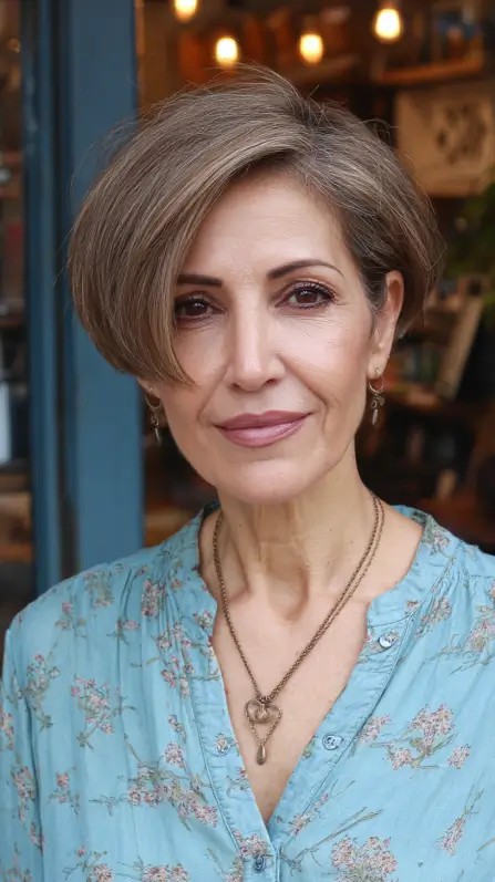 Modern Textured Bob with Side-Swept Bangs