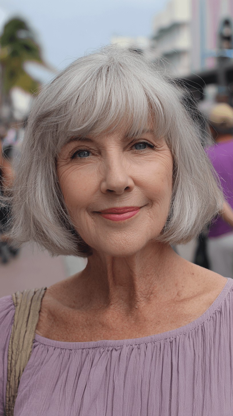 Soft Silver Bob with Subtle Textures