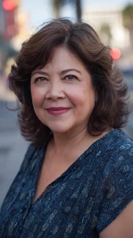 Softly Curled Mid-Length Haircut with Natural Volume