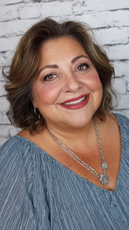 Softly Layered Mid-Length Cut with Gentle Waves