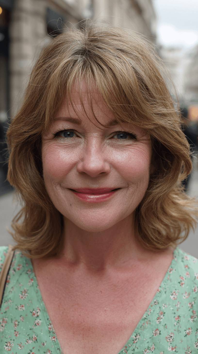 Softly Layered Warm Brown Cut with Face-Framing Highlights