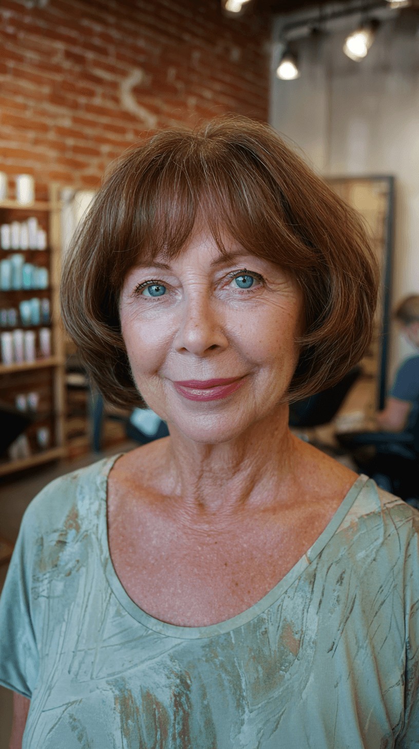 Stylish Rounded Bob with Soft Bangs