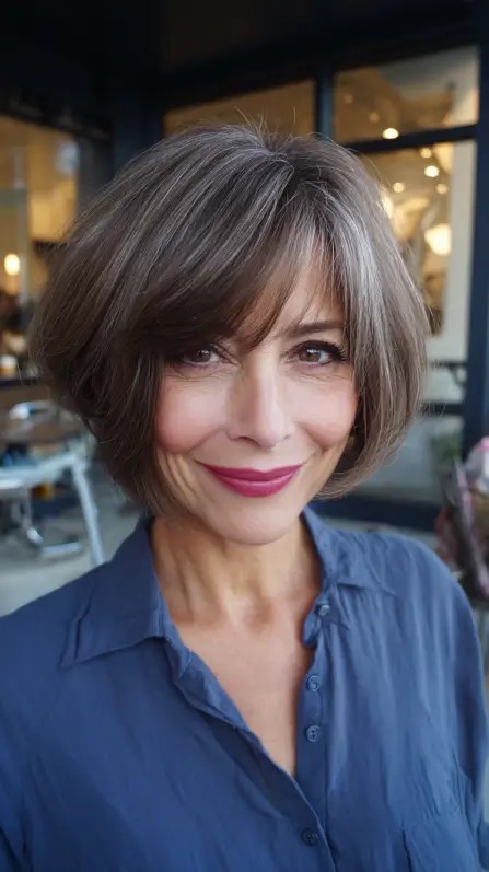 Stylish Textured Bob with Soft Bangs