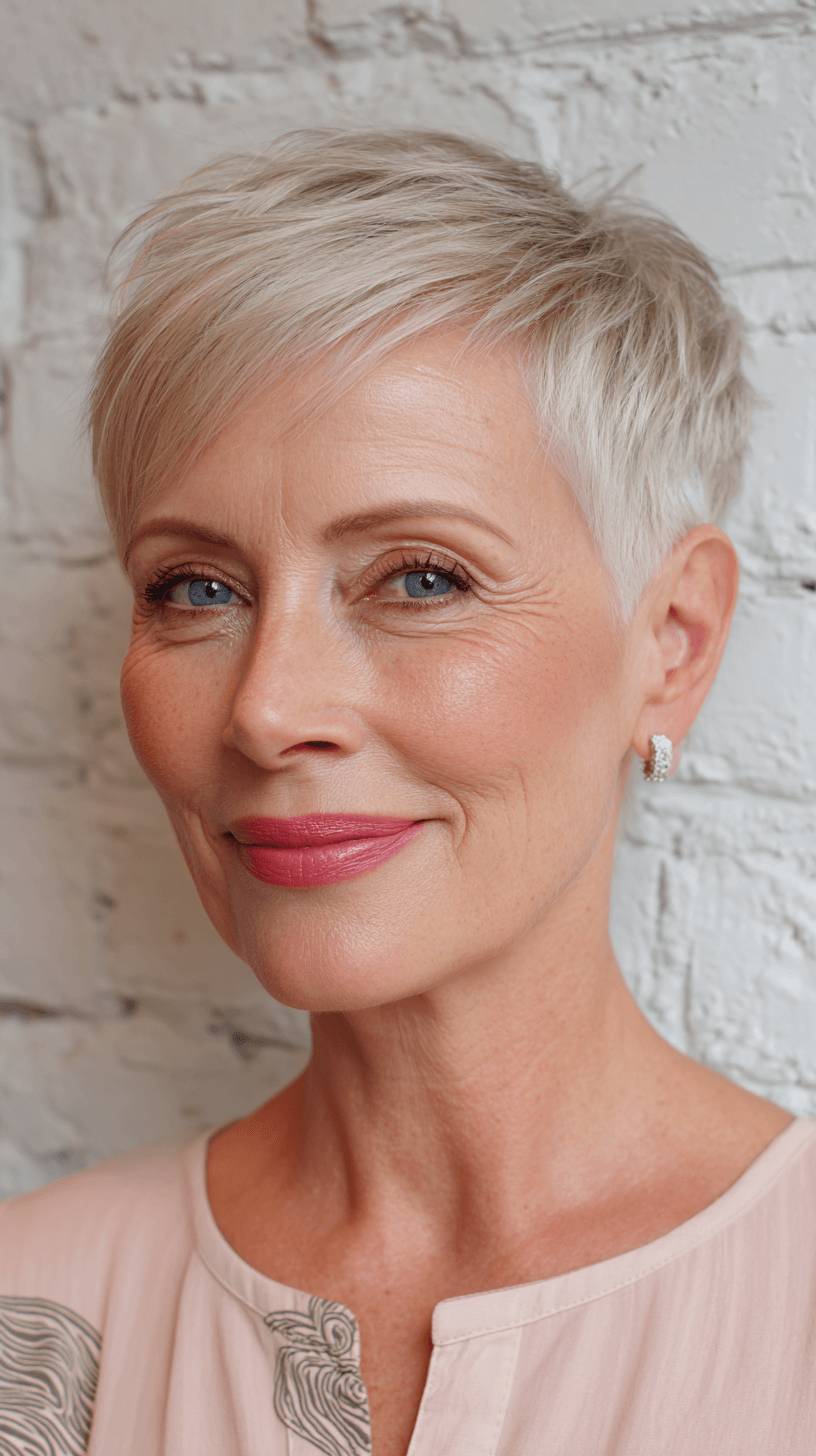 Stylish Textured Pixie Cut with Soft Side Part