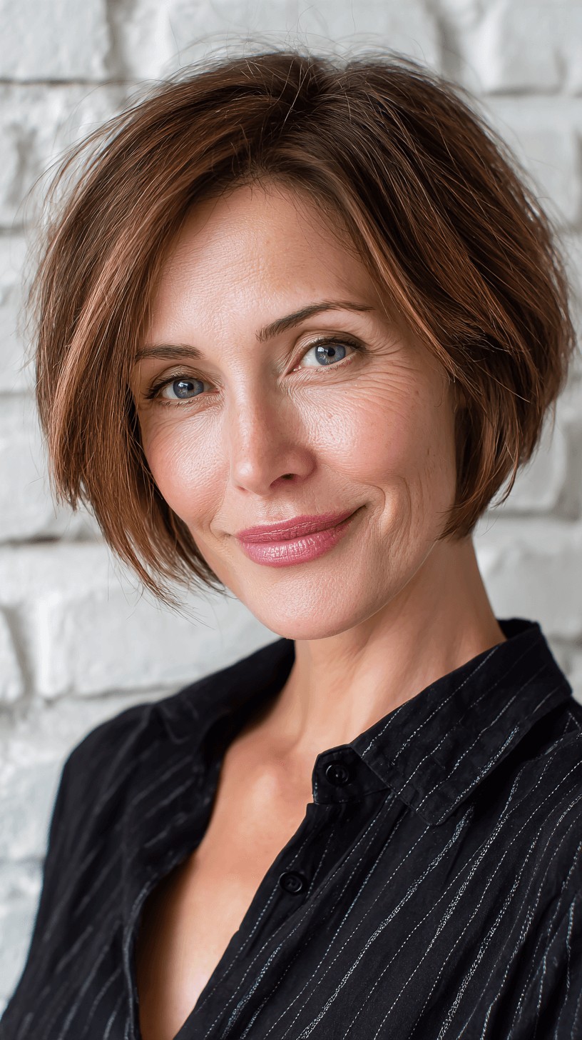 Textured Chin-Length Bob with Soft Layers