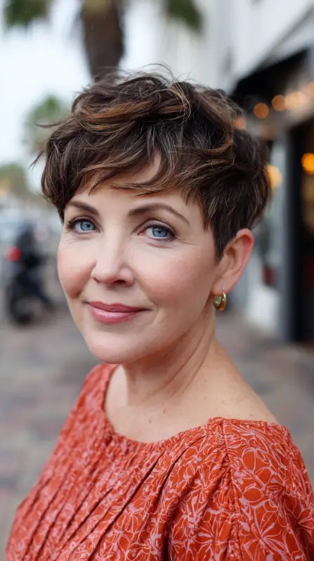 Textured Choppy Pixie Cut with Soft Curls