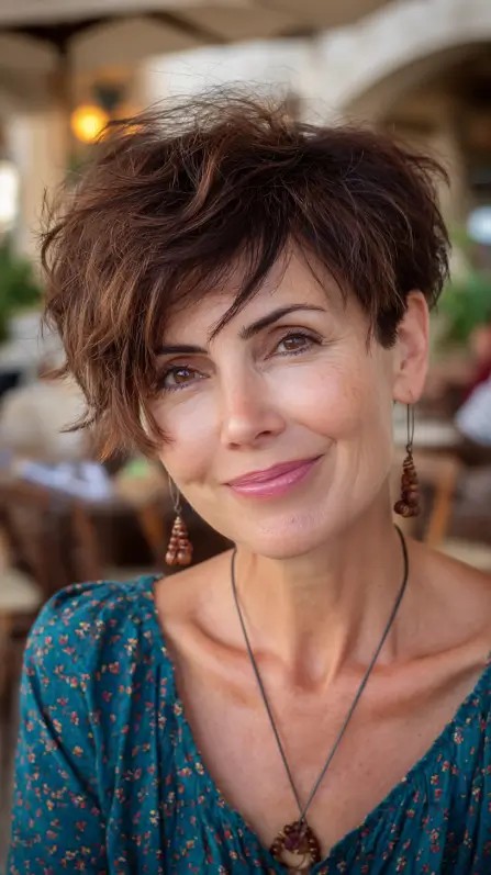 Textured Choppy Pixie Cut with Soft Waves