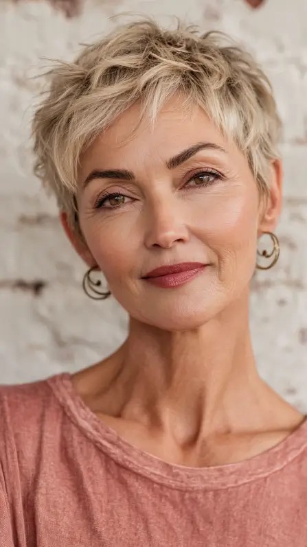 Textured Short Pixie Cut with Effortless Layers