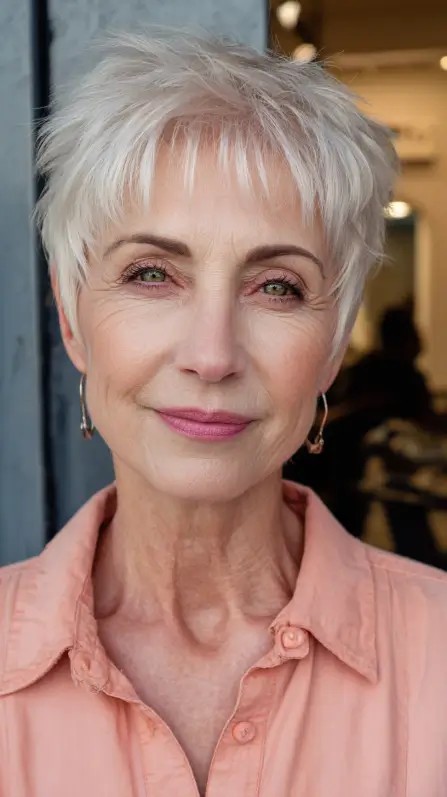 Textured Short Pixie Cut with Soft Feathered Layers