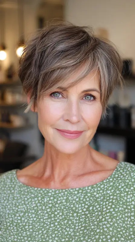 Textured Short Pixie Cut with Soft Layers