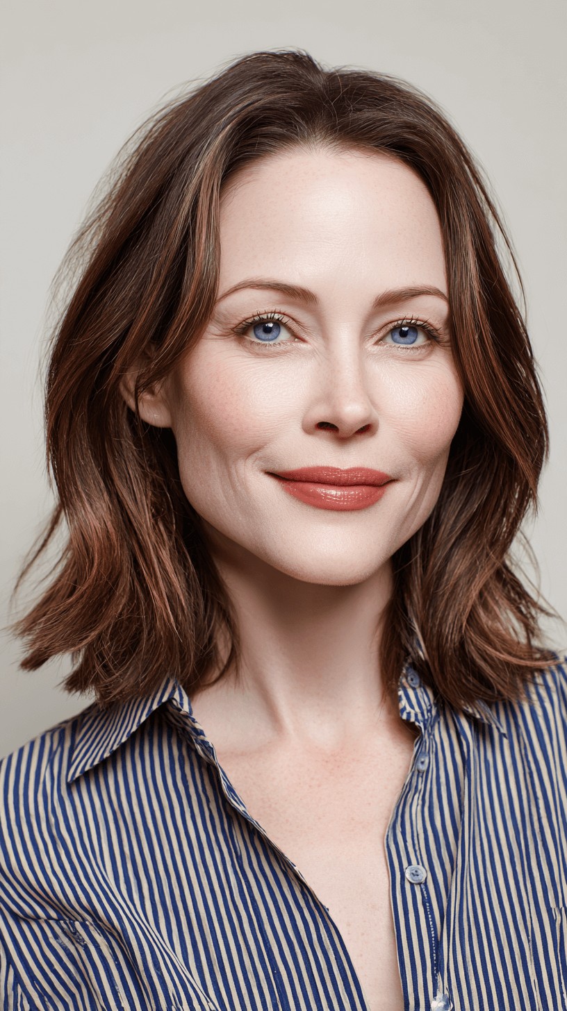 Textured Shoulder-Length Cut with Soft Waves