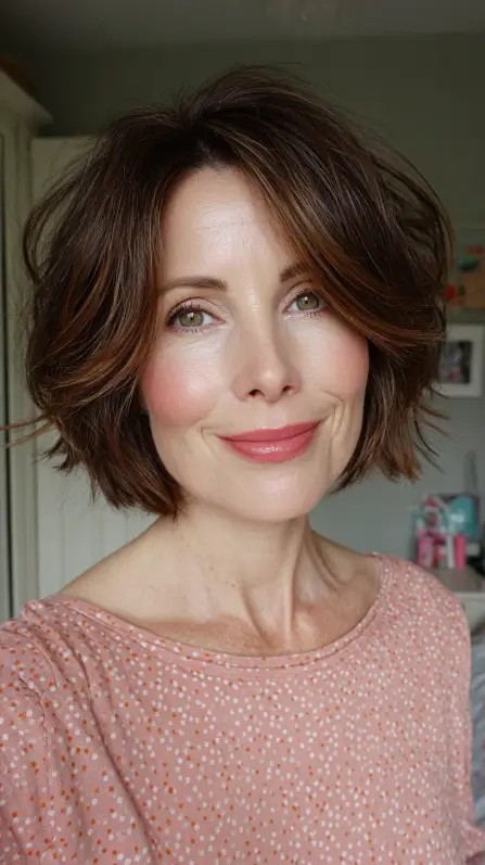 Textured Soft Bob with Voluminous Layers