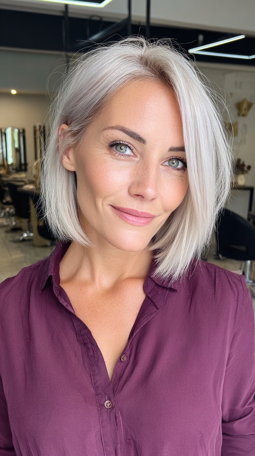 Chic Blunt Bob with Subtle Highlights