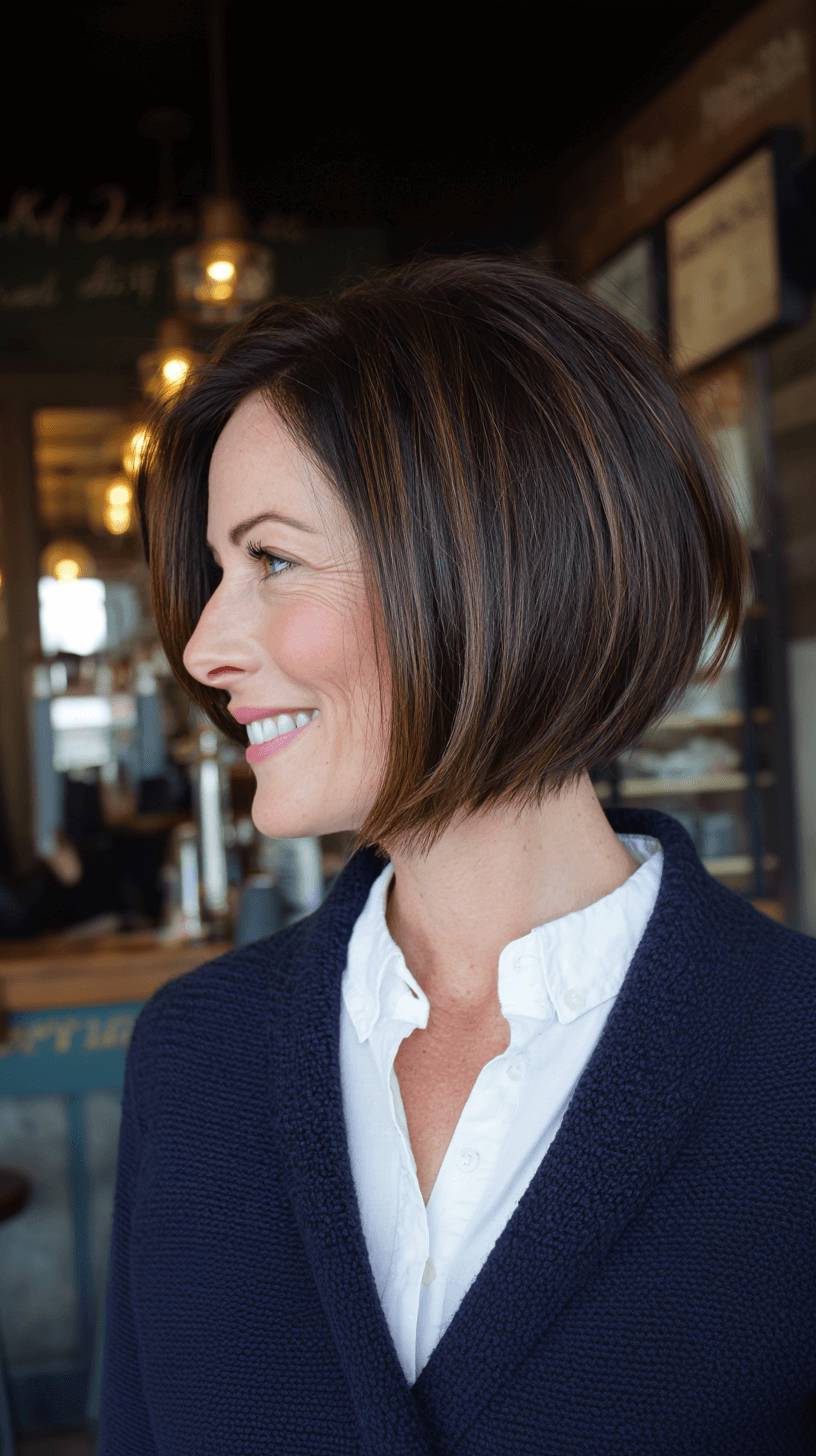 Chic Stacked A-Line Bob with Subtle Highlights