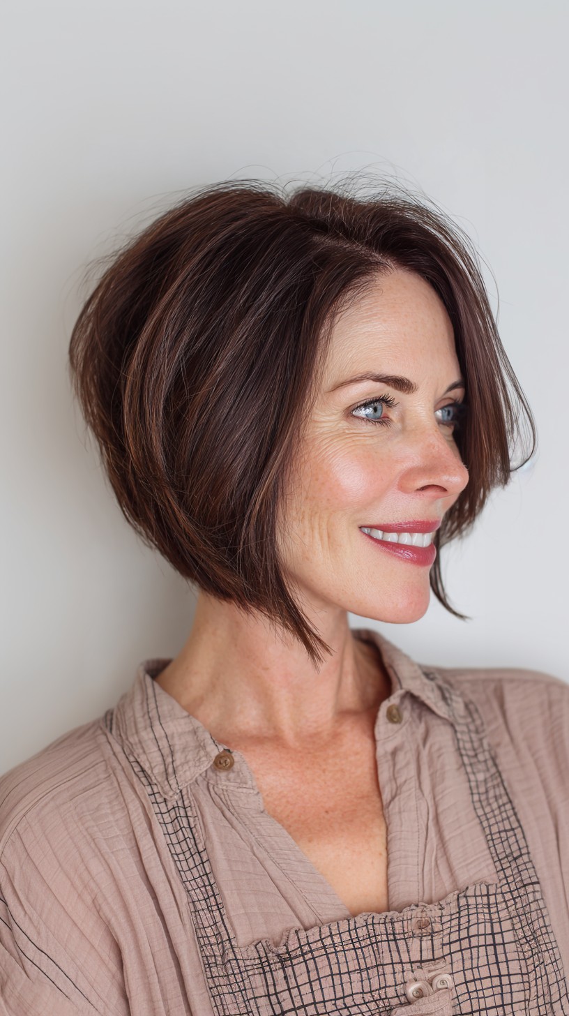 Chic Textured A-Line Bob with Subtle Movement