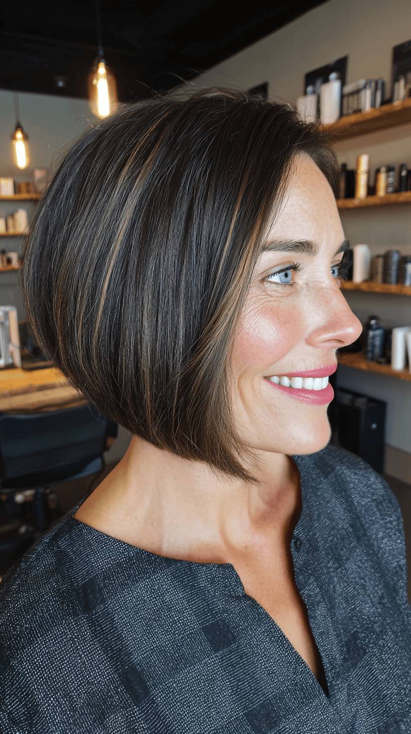 Classic A-Line Bob with Subtle Highlights