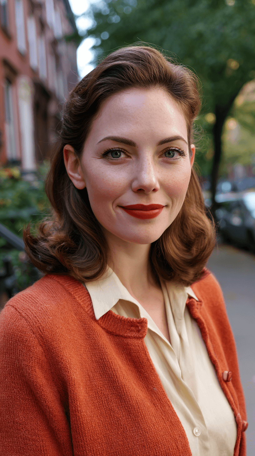 Classic Medium Length Cut with Soft Retro Curls