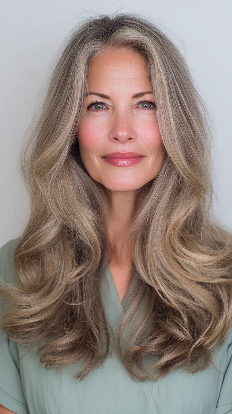 Luxurious Long Blonde Layers with Soft Waves