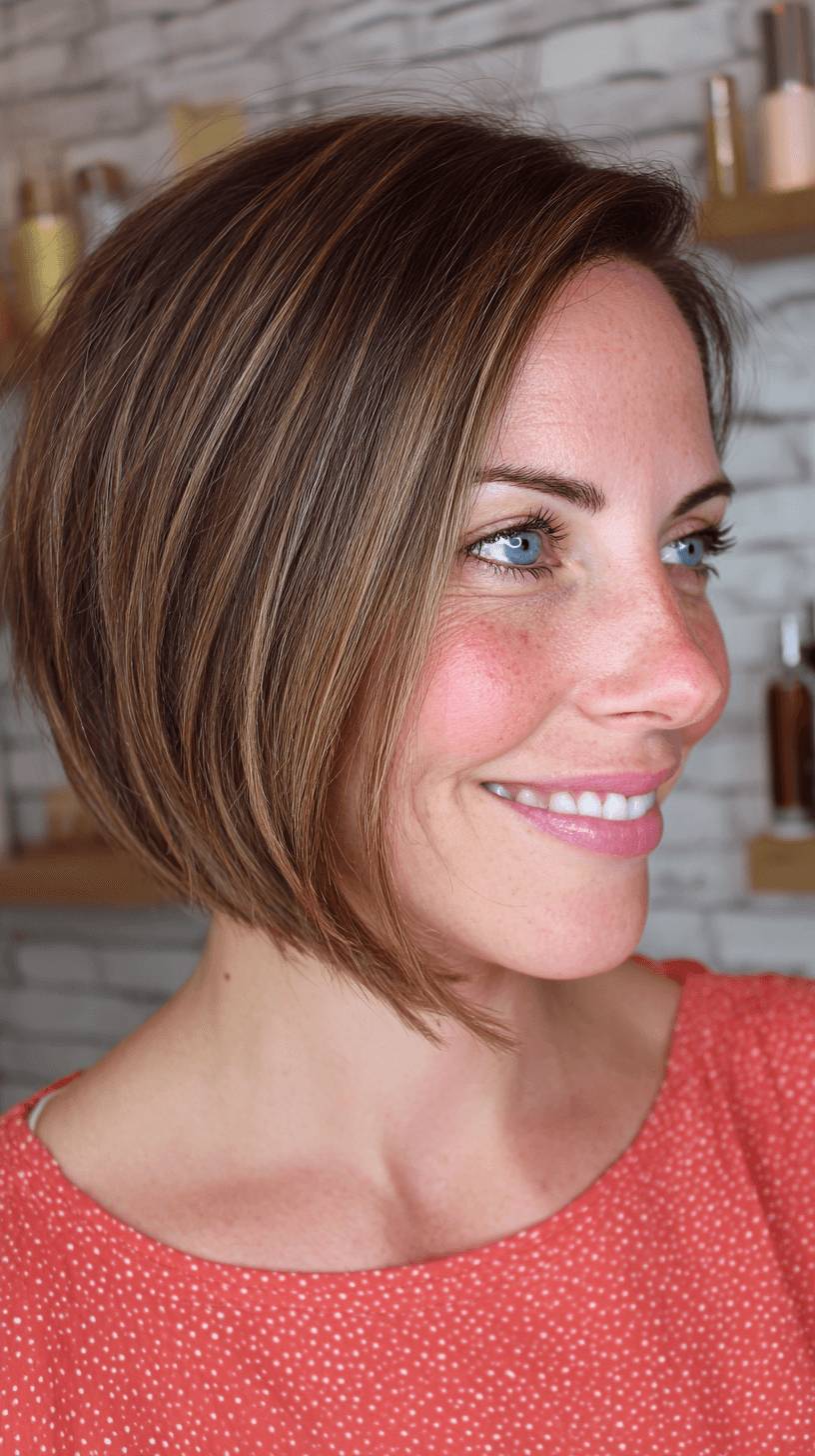 Modern A-Line Bob with Subtle Highlights