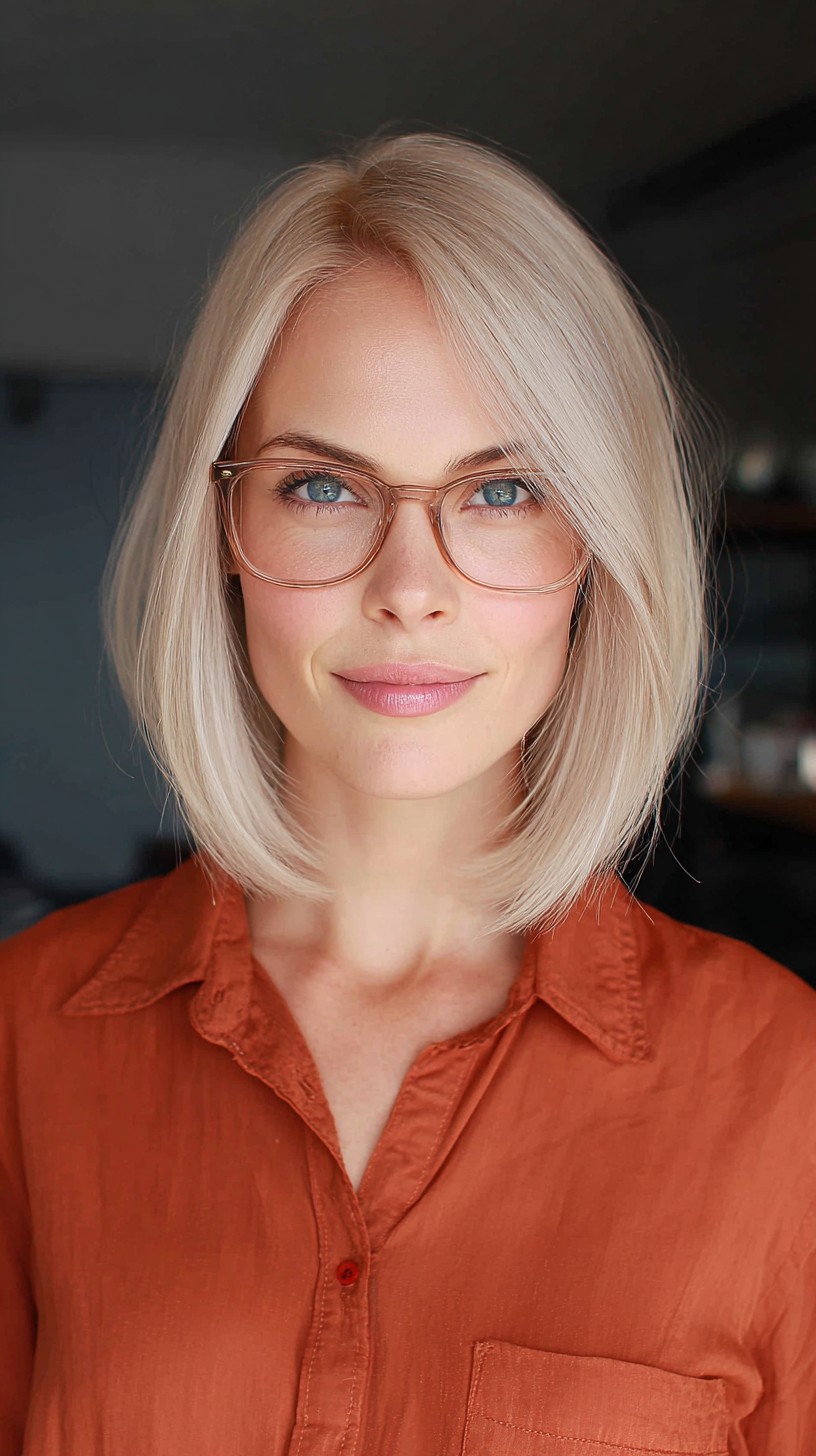 Modern Sleek Blunt Bob with Subtle Highlights