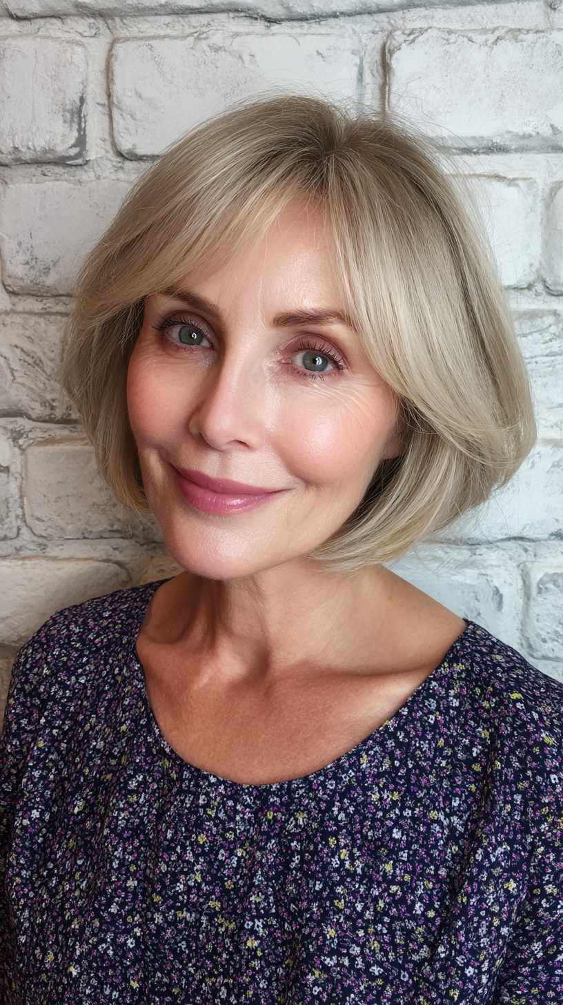 Modern Textured Blonde Bob with Subtle Layers