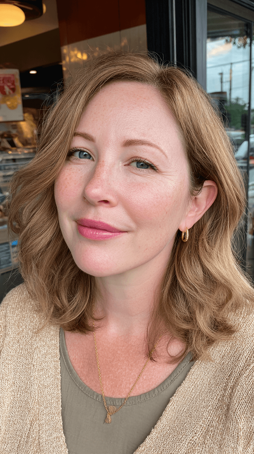 Natural Textured Medium Length Cut with Subtle Waves