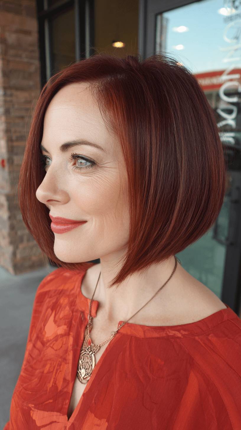 Radiant Copper A-Line Bob with Soft Edges