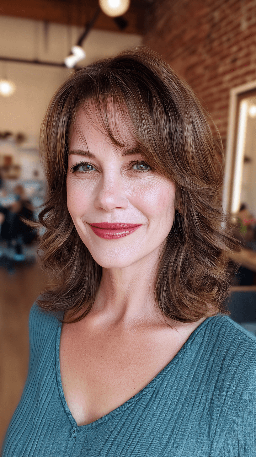 Softly Layered Medium Length Cut with Gentle Waves
