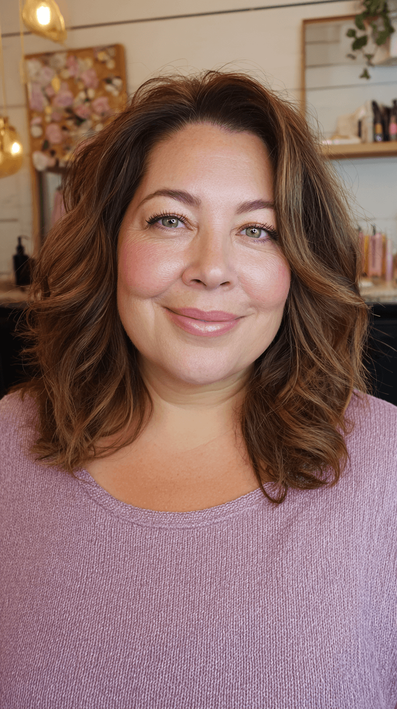 Textured Medium Length Cut with Loose Beachy Waves