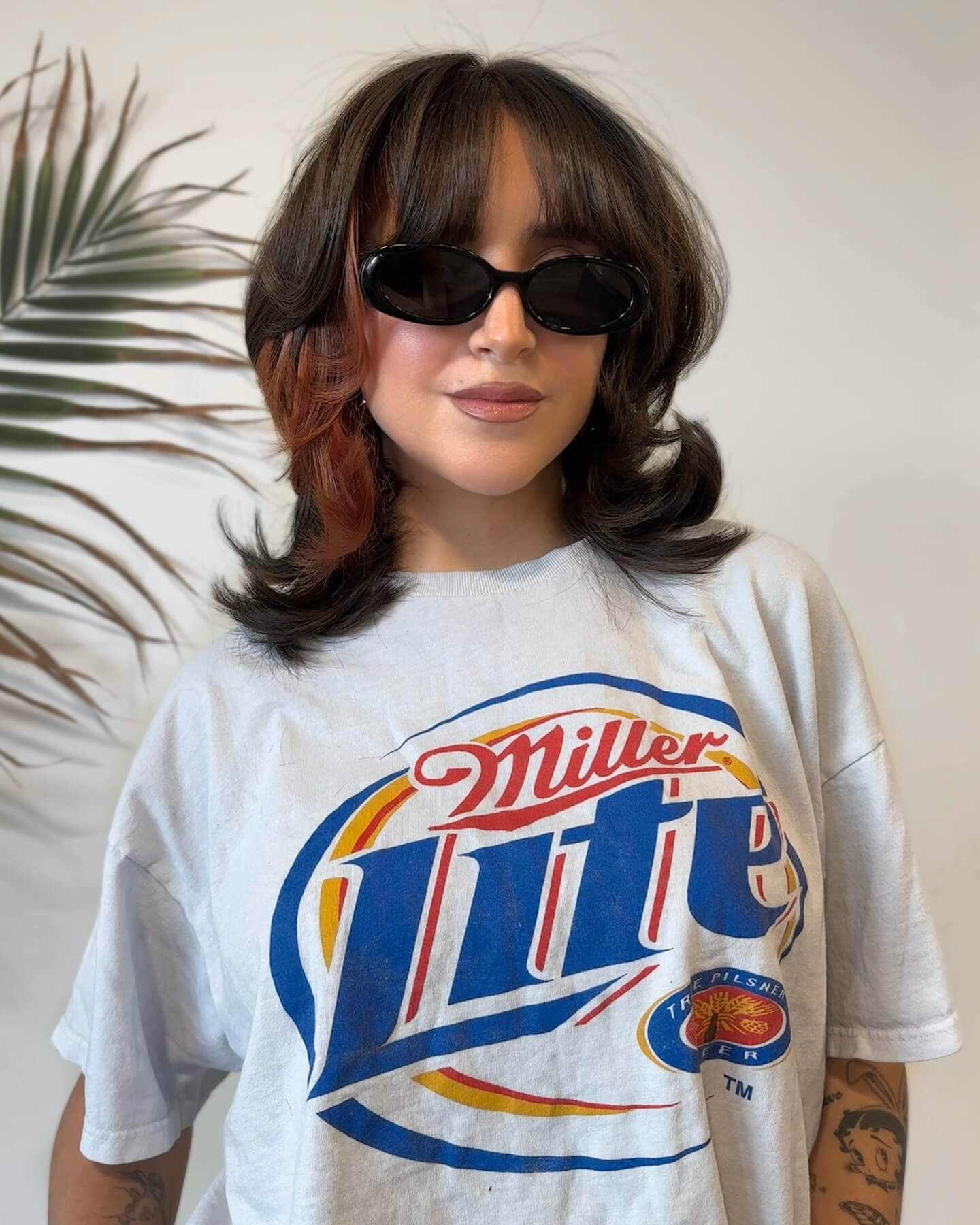 Trendy Medium Length Cut with Bold Copper Highlights