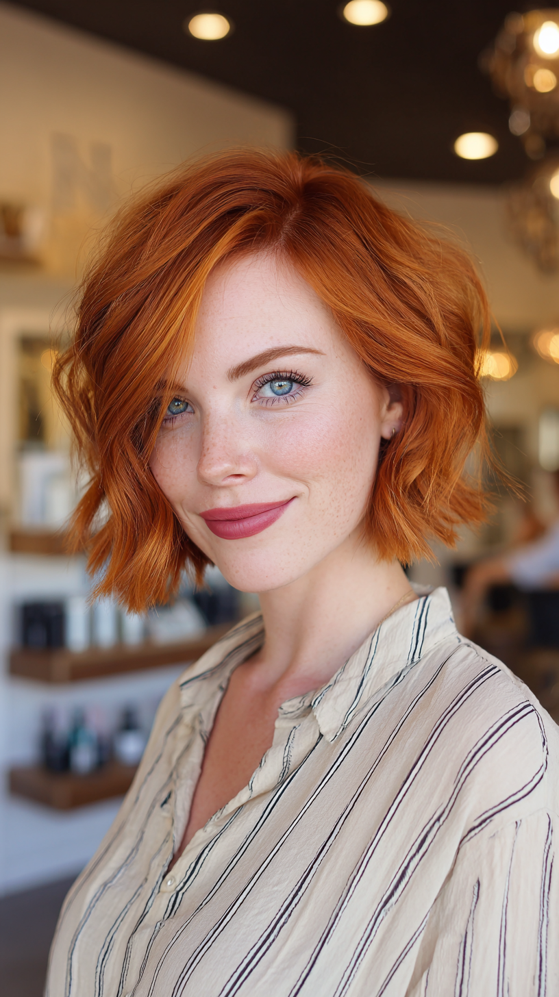 Vibrant Textured Bob with Soft Waves