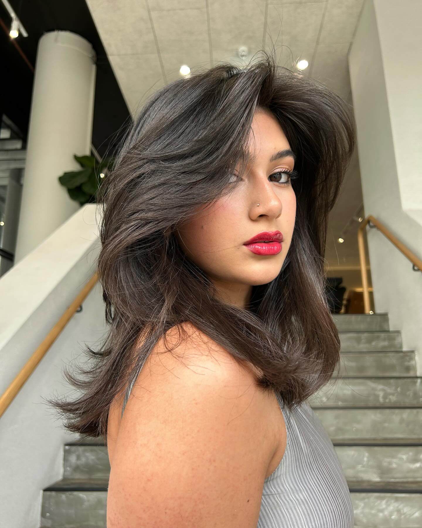 Voluminous Medium Length Cut with Subtle Layers