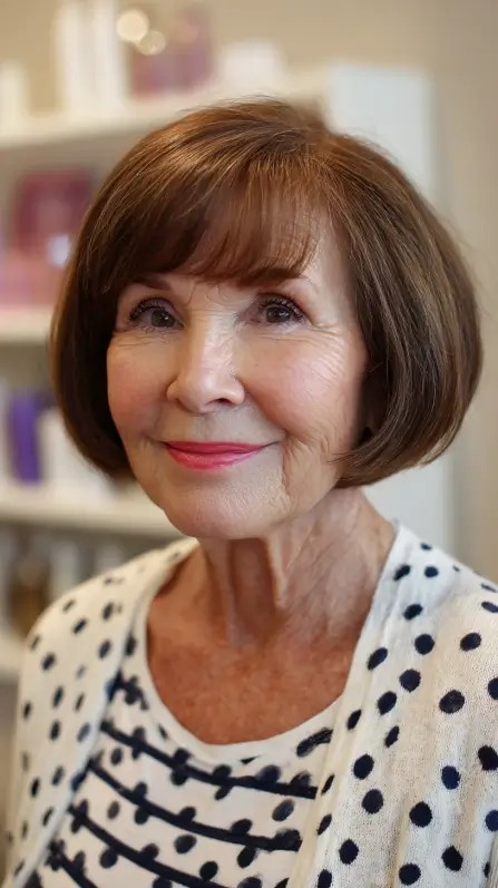 Chic Rounded Bob with Soft Bangs