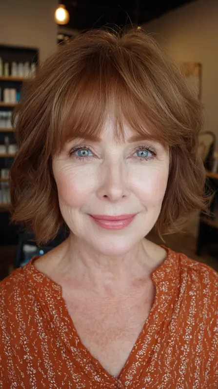 Charming Textured Bob with Soft Bangs