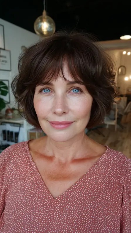 Charming Textured Feathered Bob with Soft Volume