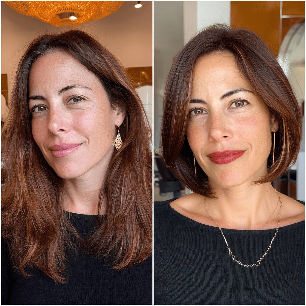Chic Blunt Bob with Subtle Caramel Highlights