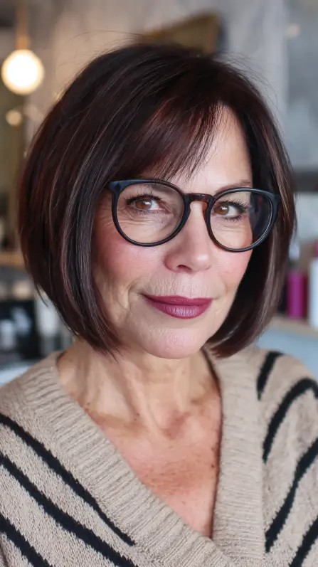 Chic Deep Chocolate Micro Bob with Subtle Texture