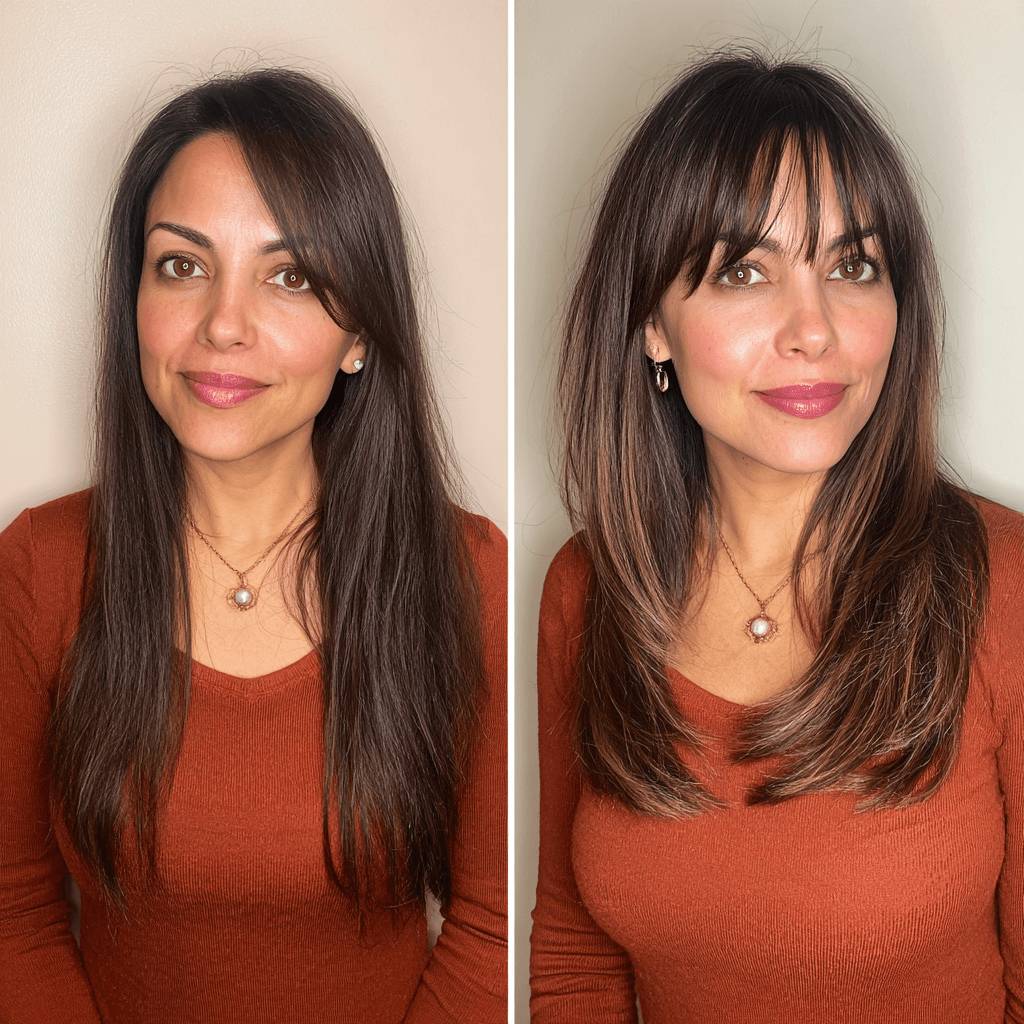 Chic Layered Cut with Soft Bangs