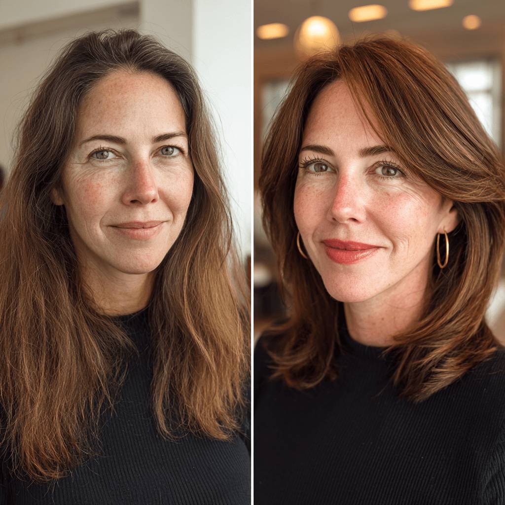 Chic Shoulder-Length Layered Cut with Soft Face-Framing Layers