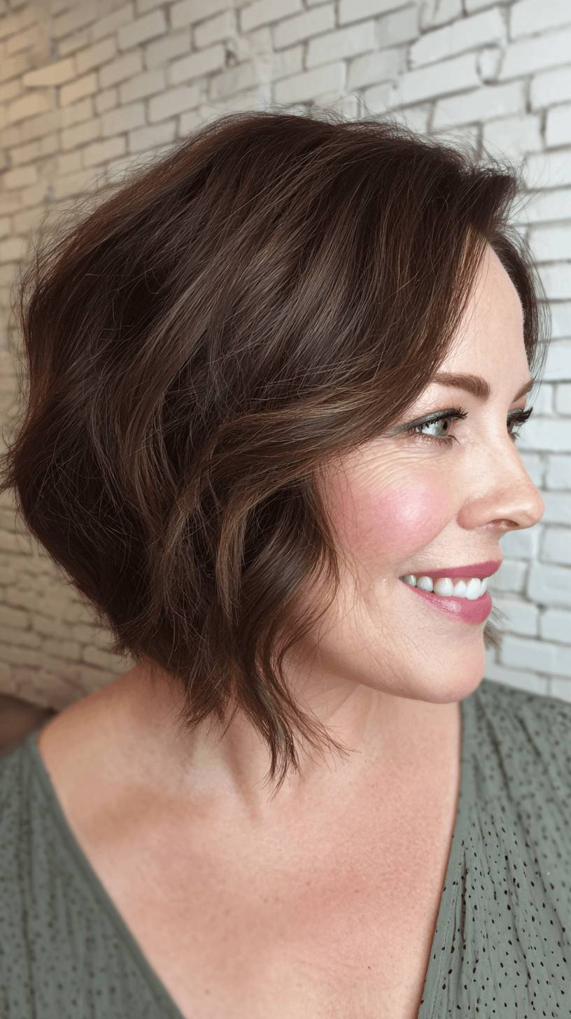 Chic Textured A-Line Bob with Natural Waves