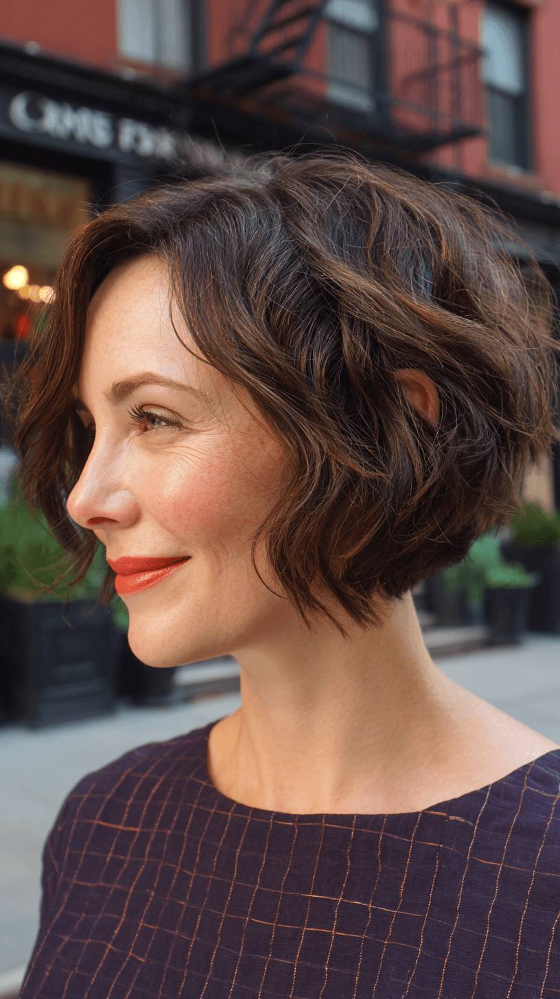 Chic Textured A-Line Bob with Soft Waves