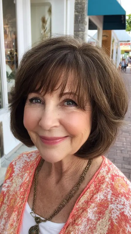Chic Textured Bob with Soft Face-Framing Bangs