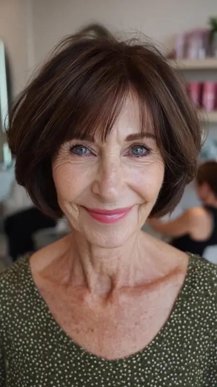 Chic Textured Bob with Subtle Bangs
