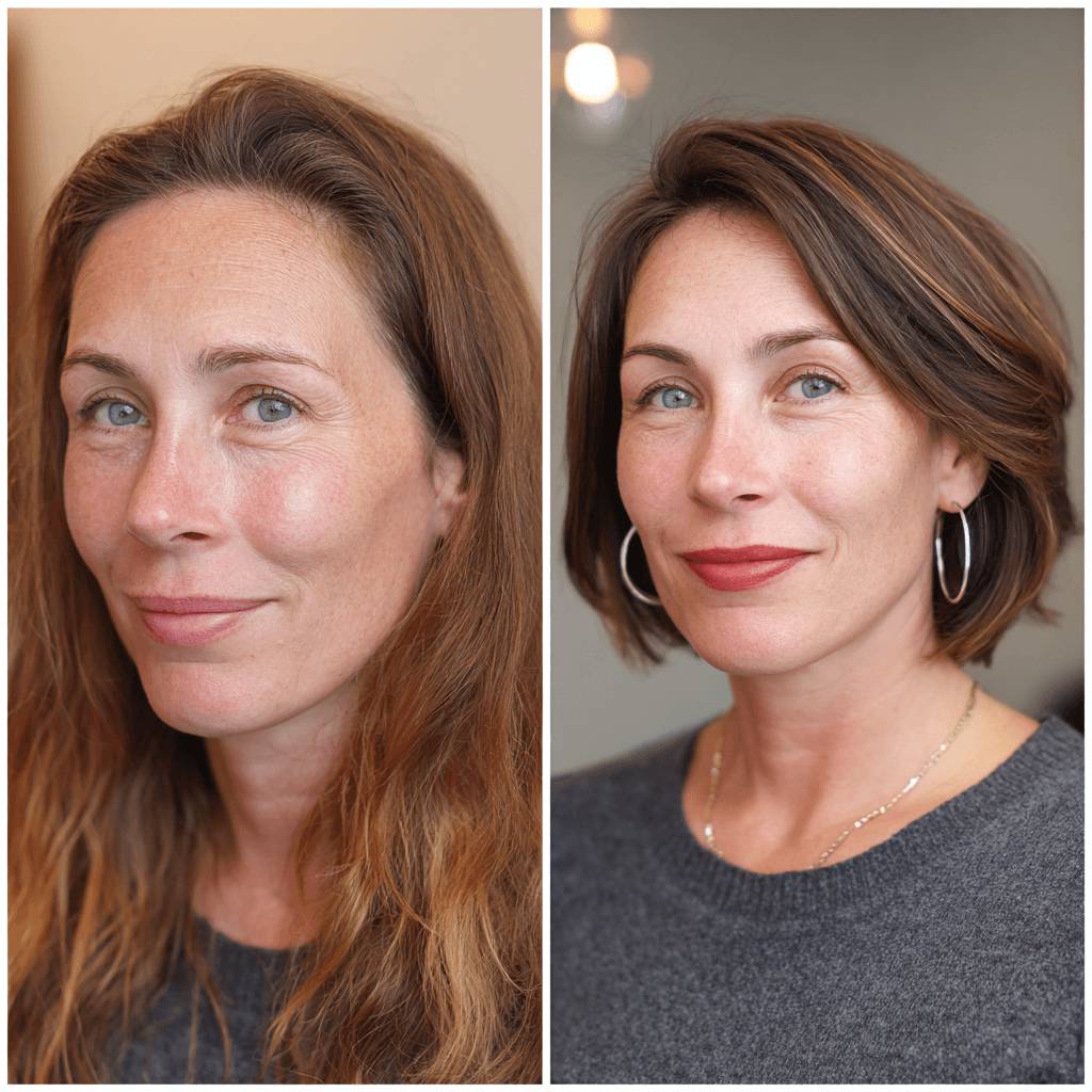 Chic Textured Bob with Subtle Highlights